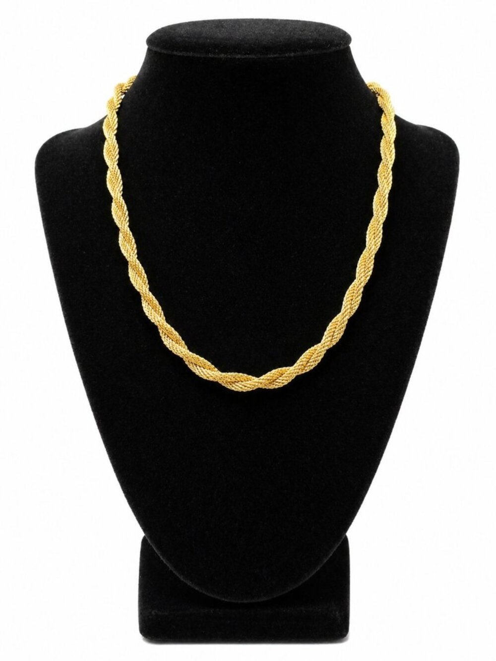 Vintage 1980s Sarah Coventry Double Strand Gold Twisted Mesh Necklace